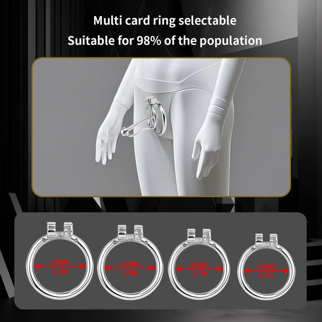Men's Stainless Steel Chastity Lock Metal CB Penis Cage Penis Ring Catheterization Plugging Urethra Sex Toy