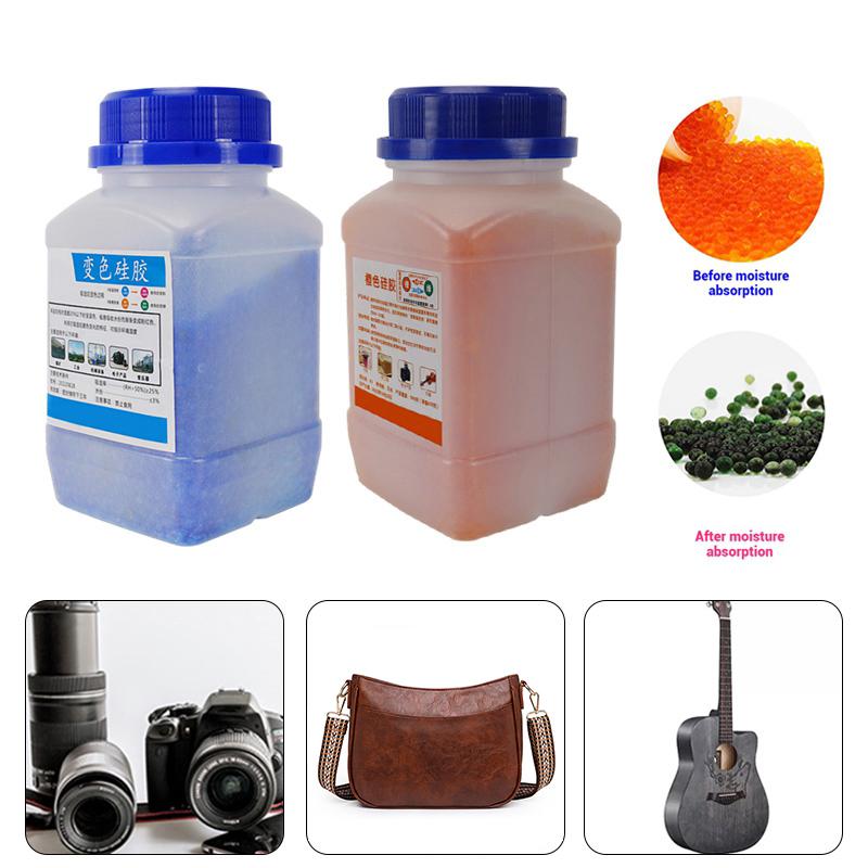 500g Blue/Orange Silica Gel Beads Moisture Absorber In Bottles Dehumidification Bag Household Desiccant Dehumidifie Bags