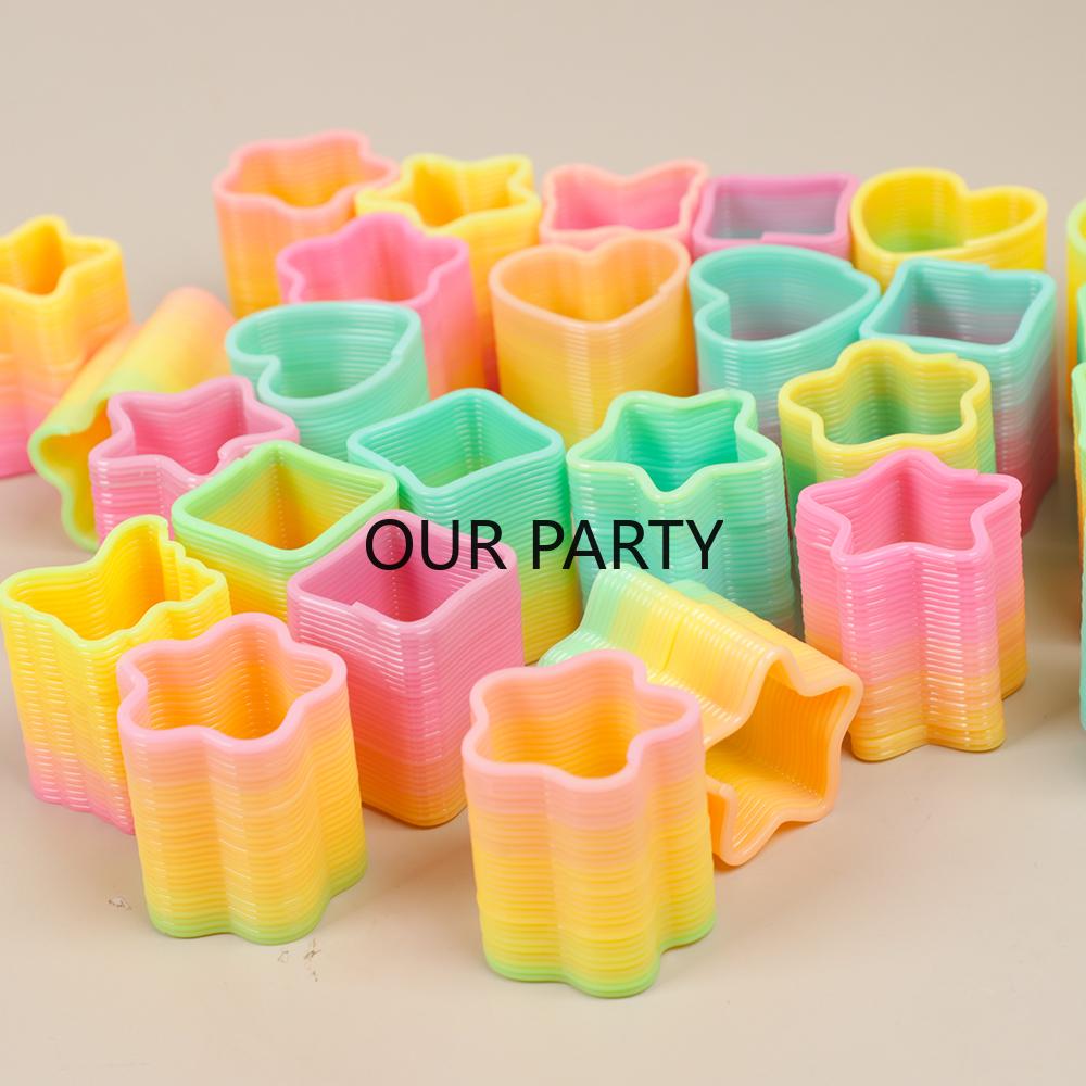 

10Pcs Mini Neon Rainbow Magic Spring Toys for Kids Birthday Party Favors Wedding Guest Gifts Pinata Fillers School Prizes