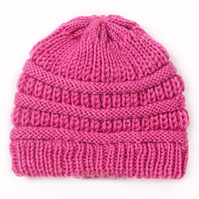 New Children's Knitted Hats, Autumn and Winter Warm Candy-colored Baby Boys and Girls Baby Wool Hats