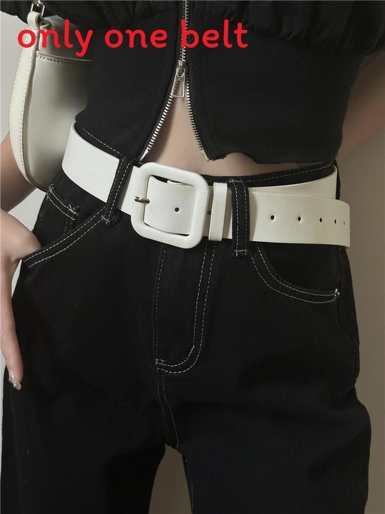 Fashion Pu Leather Wide Belt With Metal Buckle For Women Casual Style
