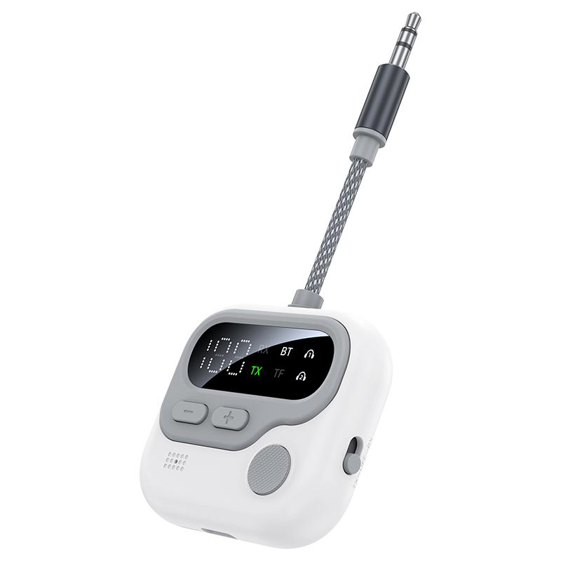 Bluetooth 5.4 Audio Transmitter Receiver Wireless Adapter 3.5MM AUX Support TF Card Play With MIC For Car Airplane TV PC Speaker Headphone