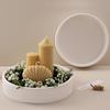 Round Candle Tray Silicone Mold Cement Flower Pot Candle Deep Tray Mold DIY Concrete Storage Bowl Handmade Resin Mold Home Decor
