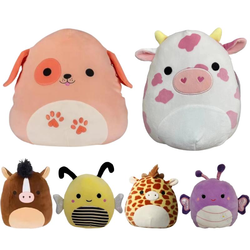 Toy Stuffed Squishmallow Cow Bee Dog Plush Doll Animal Pillow Home Gifts Decor