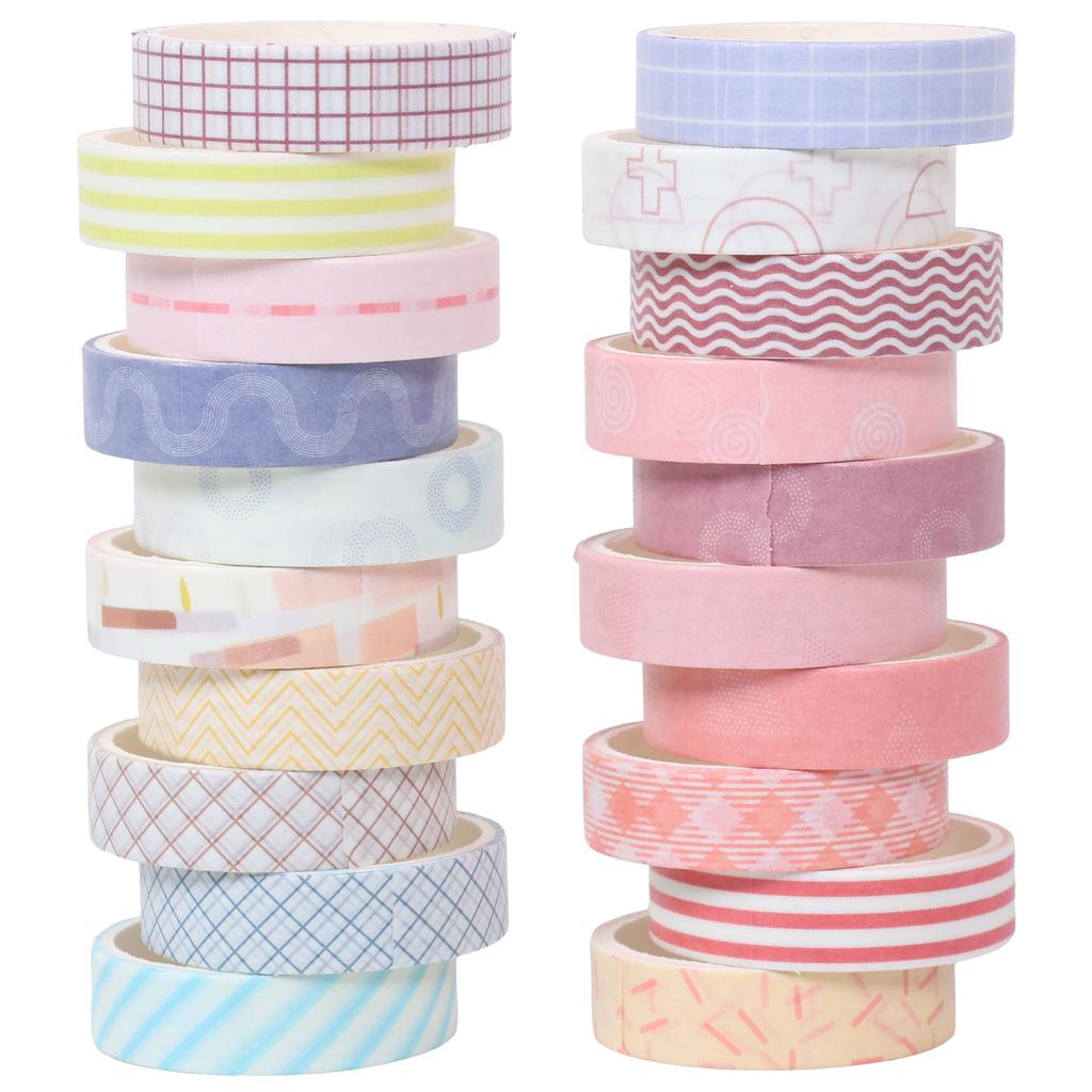 20Rolls Washi Tape Set Scrapbook Tape Masking Tape Color Rainbow Decorative Journaling DIY Scrapbooking School Office Supplies