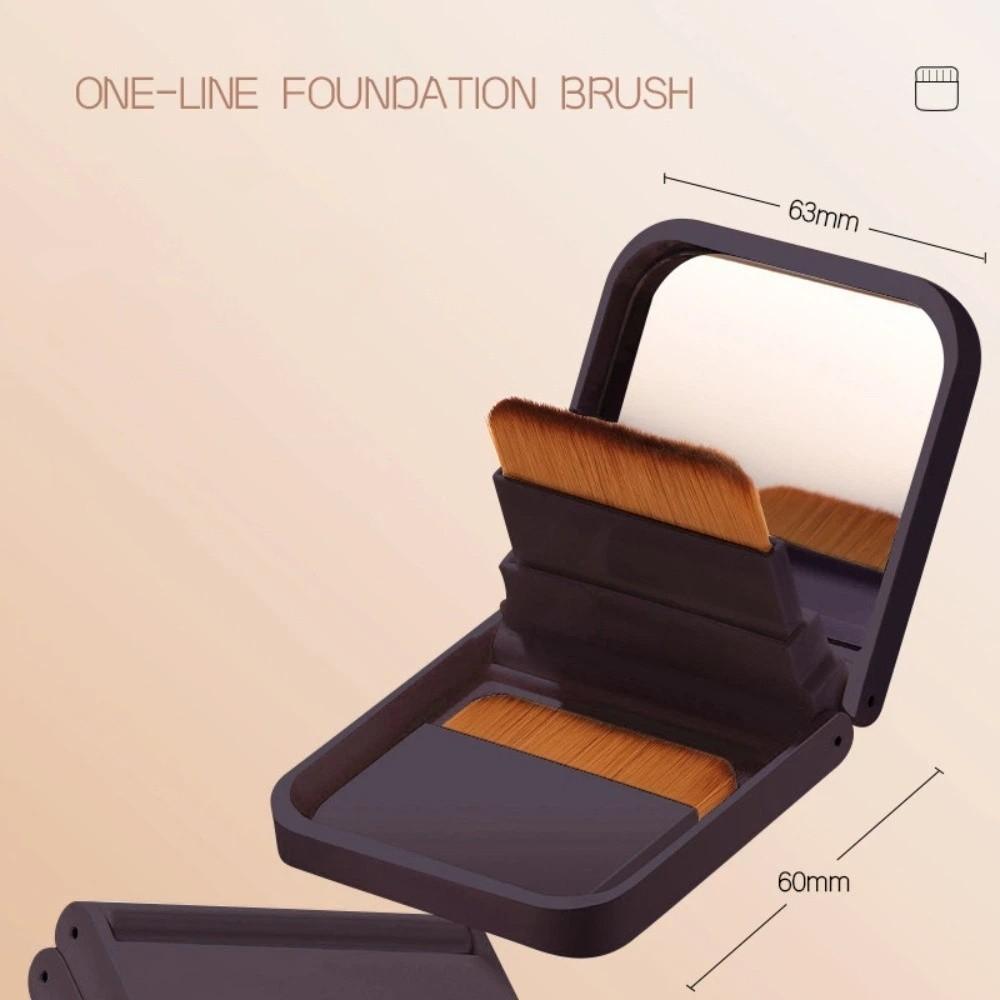 Ultra-thin Compact Foundation Brush With Mirror Beauty Tools Flat-head Makeup Brush No Trace Foldable Foundation Brush
