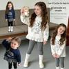 2025 Girls' Spring-Autumn Hoodie & Bow Lace Patchwork Set