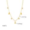Luxury Gold-Tone Titanium Steel Necklace with Baguette-Cut Clear Crystals & Round Rhinestones – Elegant Dangle Chain Design