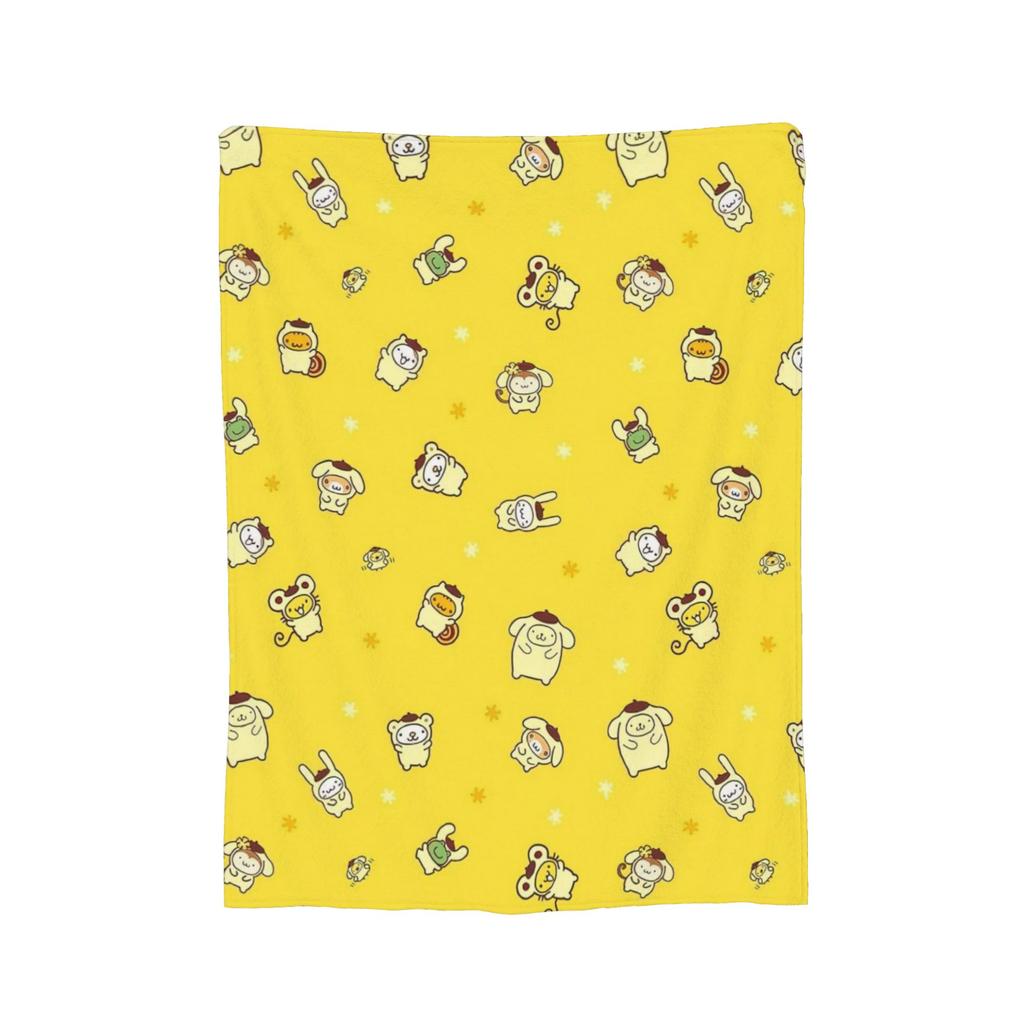 Cartoon Pom Pom Purin Plüschdecke Lustige Überwurfdecke für Zuhause Hotel Sofa 150*125cm Steppdecke,
