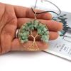 Color-Preserving Gold Hand-Wrapped Natural Crystal Gravel Tree Of Life Necklace Fortune Tree Necklace N47