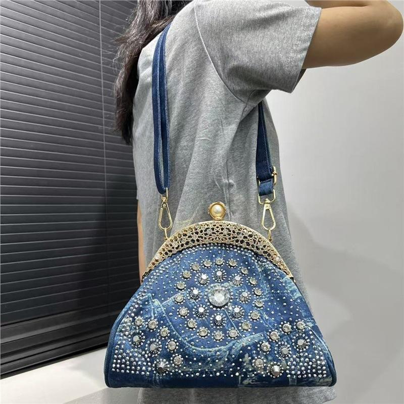 Fashionable Banquet Socialite Diamond Jewelry Handbag Temperament Elegant Lady Single Shoulder Diagonal Cross Bag