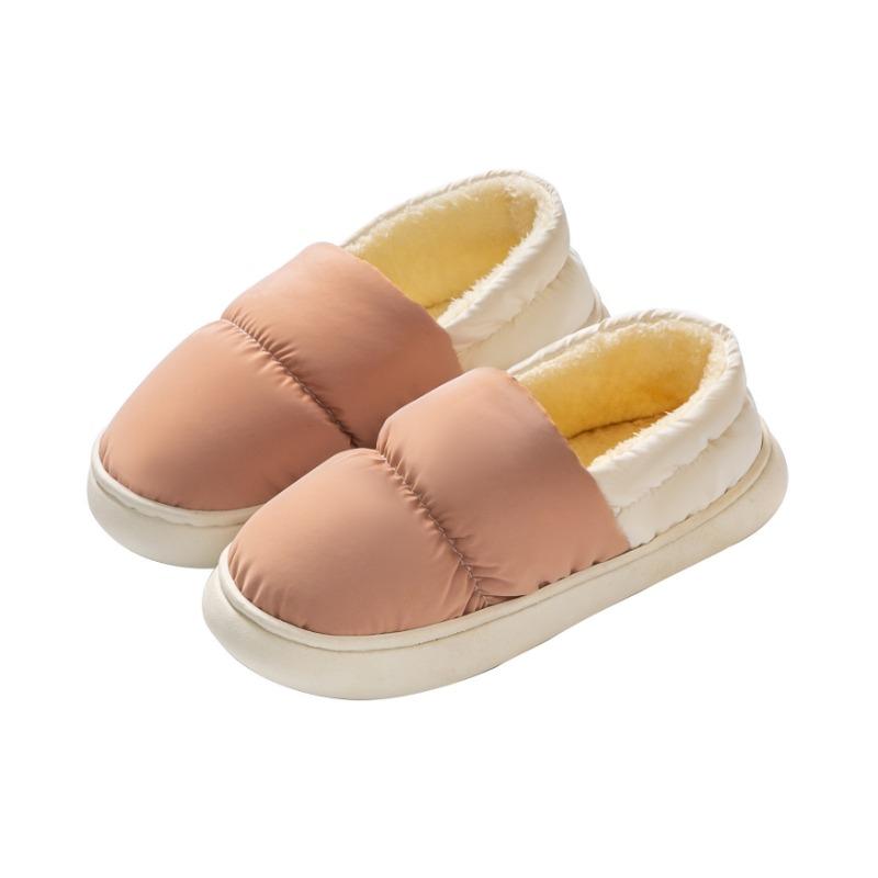 Down Cotton Slippers Women's Autumn and Winter Bags Heel Non-slip Indoor Home Home Home Thickened Warm Couple Outer Cotton Shoes Men
