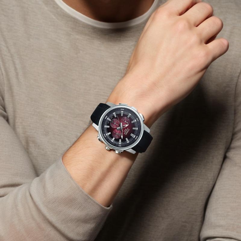 Casio STANDARD series 50 meters waterproof and elegant quartz movement resin strap Japanese and Korean watch men's watch red dial MTP-E505-4AV