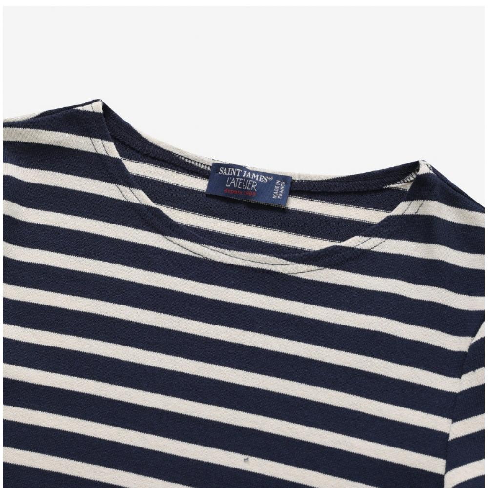 St. James 6870 Marine Ecru Meridien Modern Stripe Union Long Sleeve Tee