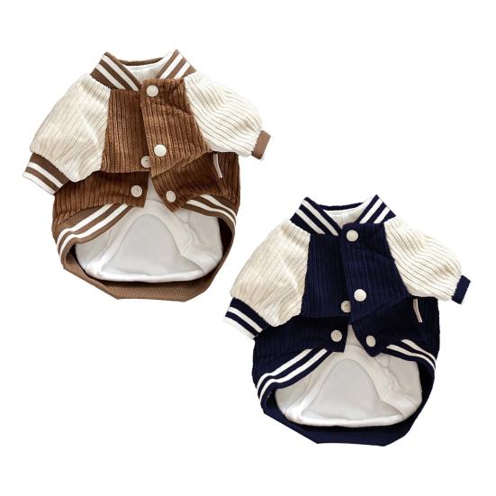 Dog Baseball Jacket Small Dogs Clothes with Raglan Sleeves Cute Sporty Dog Coat for Puppies Poodle Bichon Frise Daily Outfit