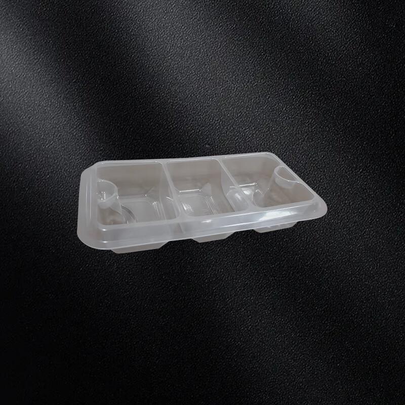 1250ml Square 3-Compartment Lockable Takeaway Container