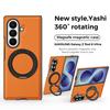 Luxury Business 360 Rotating Magnetic Stand Leather Case for Samsung Z Fold 8 Ultra 7 6 5 4 3 Shockproof for Magsafe Slim Cover