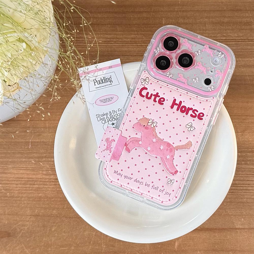 

Cartoon Embossed Polka Dot Horse Phone Case for iPhone 14/13/15/16/17 PROMAX with Drop Protection 15 Pro