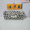 Solid Color Corduroy Pencil Case Student Art Minimalist Stationery  Pouch Zipper Coin Purse Women Makeup Bag Travel Organizer