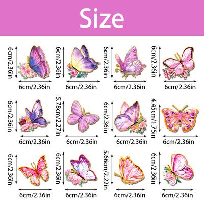 Butterfly Cupcake Toppers Butterfly Themed Women Birthday Spring Party Decorations Pink and Purple Butterfly Cupcake Toppers