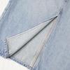 RAIN.CUN Women's High-Waisted A-Line Slit Denim Skirt