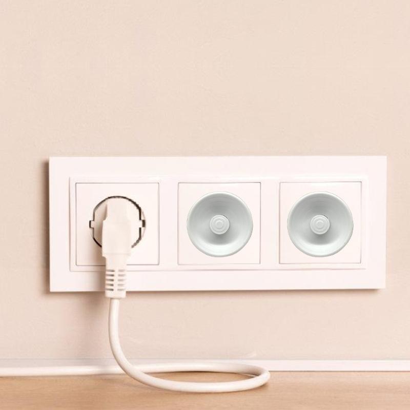Pack of 10pcs European Safe Child Outlet Protector Shock Prevention Wall Socket Cover for Toddler Safety Home White
