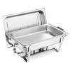 Rectangle Chafing Dish, 8.5L 2 Pack Stainless Steel Chafing Dish, Food Warmer Chafer Complete Set with Hollow Handle, 1 Food Tongs, Lid, Fuel Holder,