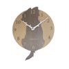 Stylish Wooden Pendulum Clock Featuring a Stray Dog, Featuring a Brown Chihuahua Dog. Silent, Perfect for Bedrooms, Homes, or Any Room.
