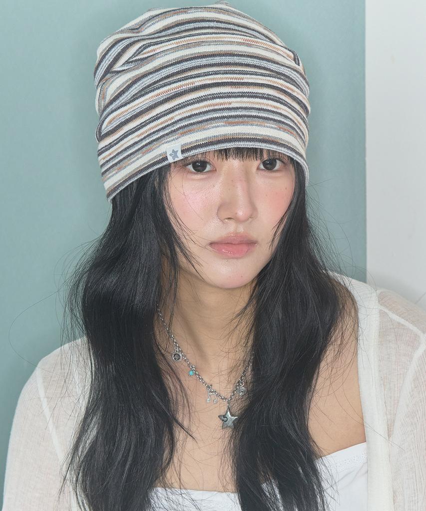 Kiibi Vintage Stripe Beanie Brown