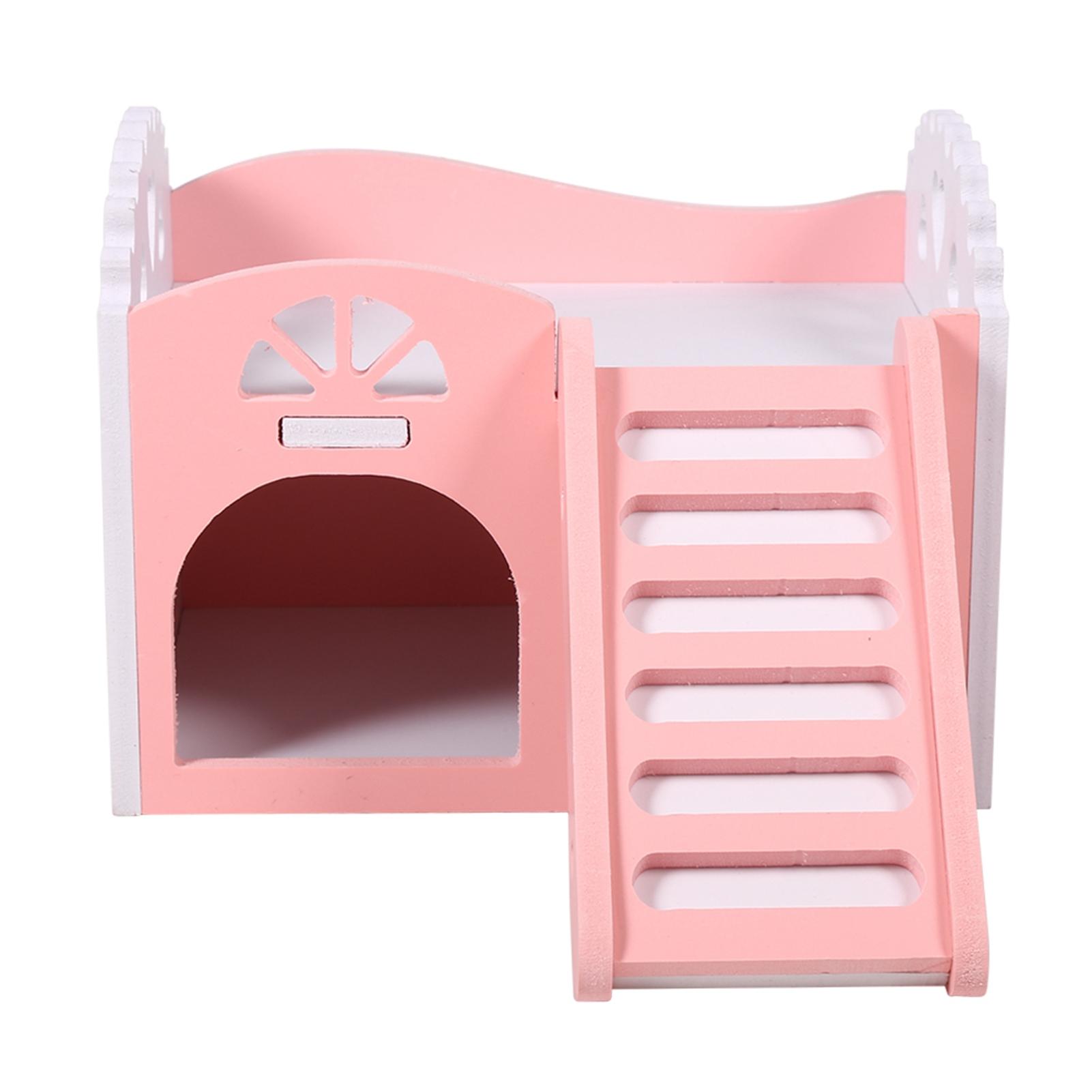 

Hamster Small Animal Castle Sleeping House Nest Exercise Toy Pink Pink