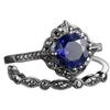 Luxury Women's Ring Creative Darth Vader Jewelry Couple Ring Simple Blue Diamond Flower Ring