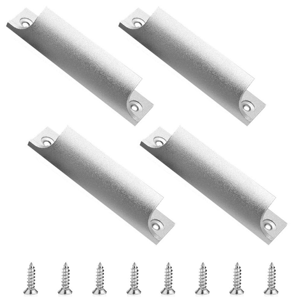 

4 Pcs Furniture Handles Cabinet Pulls Kitchen Cupboard Handles Drawer Knobs Aluminum Alloy Screen Window Handles Hardware серебряный