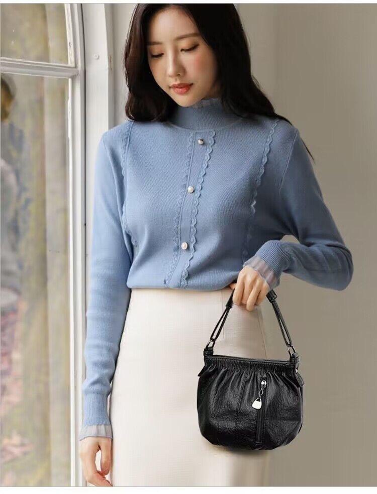 Genuine Leather Textured Women's Handbag - Small, Handheld, Crossbody, Free Shipping