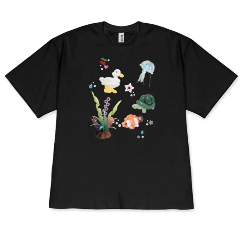 

Cute TShirt Animal Balloon Graphic Stylish and Versatile Tops Kawaii Sea Creature Print Short Sleeve Casual Tee for Women Unisex 3XL