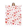 Romantic Love Print Flannel Blanket Valentine Shawl Nap Blanket Soft Skin-friendly Leisure Sofa Blanket Blanket