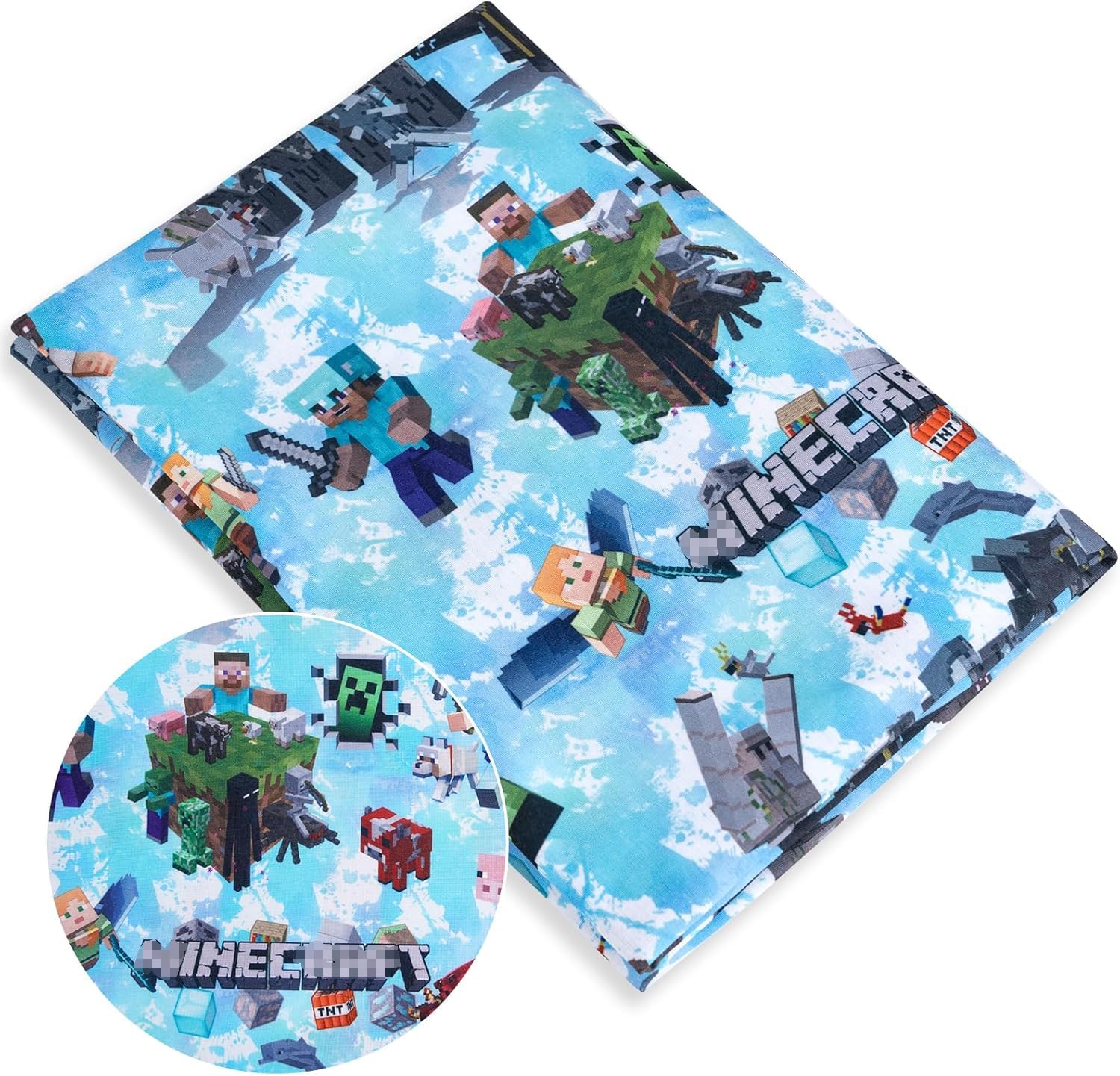 

Fantasyon Fabric Mine Fabric Reaper Zombie Alex Steve Dolphin Shaohei Patchwork Fabric DIY Clothing Handmade Kindergarten Tablecloth Children