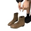 Square Toe Elegant Modern Boots Sewing Side Zip Winter 2024 High Quality Ladies Shoes Ankle Low Heel Solid Women's Boots