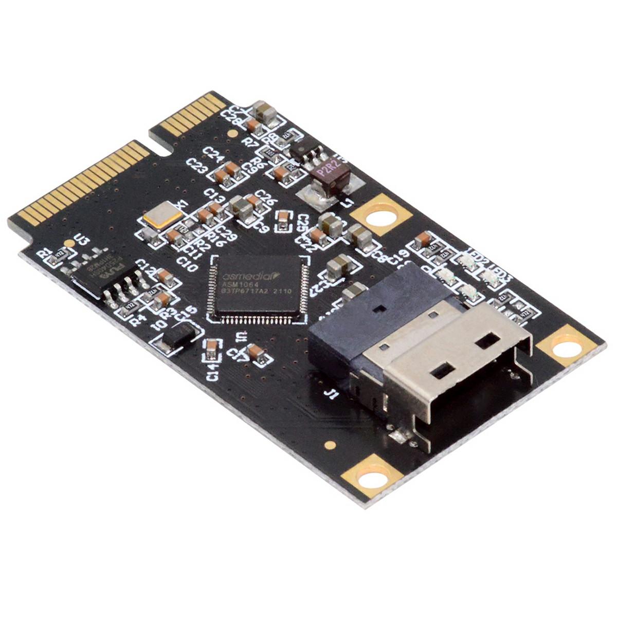

EP-047-8654 ASM1064 Mini PCI-E to Slimline SFF-8654 SATA 3.0 4-Port Adapter 6Gbps Disk Extension Card As Shown A