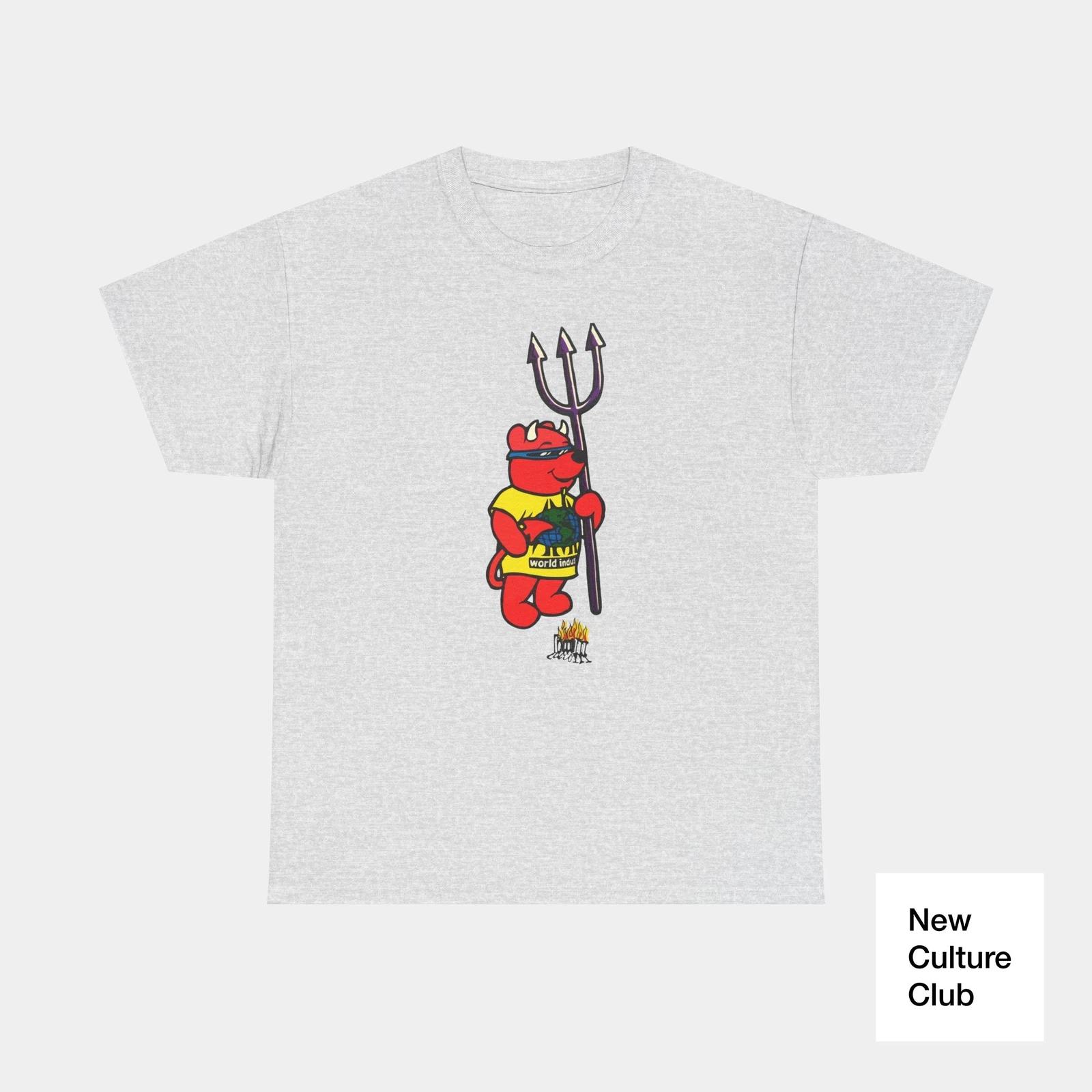 World Industries Red Devil Bear Skate Skateboarding 90s Design T Shirt Tee Print M