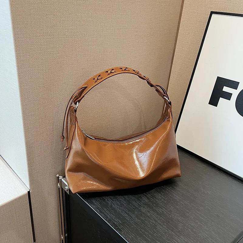 

Прочная сумка через плечо из искусственной кожи, повседневная женская сумка через плечо, модная сумка, простая женская сумка для поездок на работу коричневый