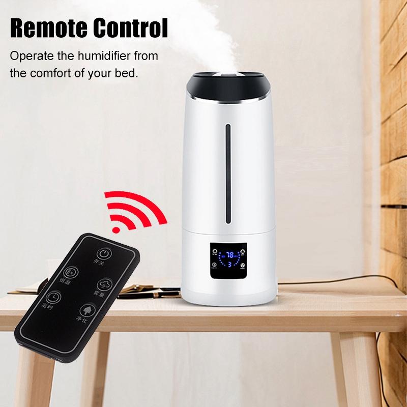 6500ML Household Air Humidifier Remote Control LCD Screen Ultrasonic Humidifier Diffuser Mist Maker Cool Mist Purifier 210x180x460mm
