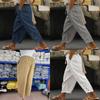 Casual Cotton Pants With Lace Patchwork And High Waist For Womens Fall Fashion