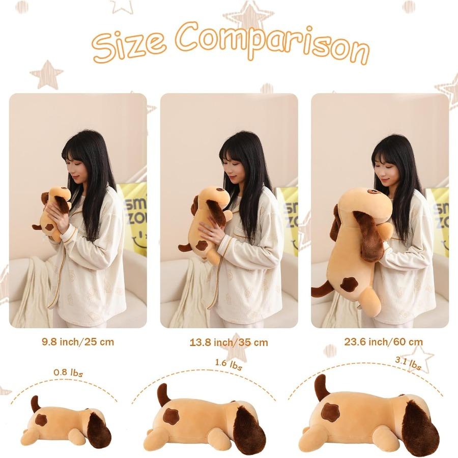 Weighted Dog Plush Stuffed Animal designed for Adults Gentle Brown 13.8 Inch 1.6 Lbs Adorable Labrador Plushie Pillow Toy Present