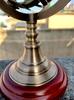 Antique Brass Armillary Sphere Globe On Wooden Stand – Nautical Desk Decor & Vintage Home Decoration