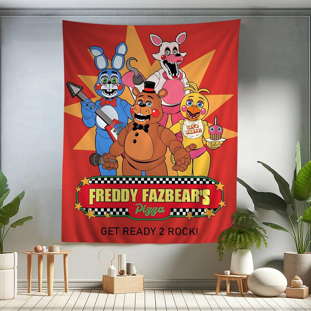 Fnaf FivenightsAtFreddys Wandteppich Hängend Tarot Hippie Wandteppiche Schlafsaal Wandbehang Laken
