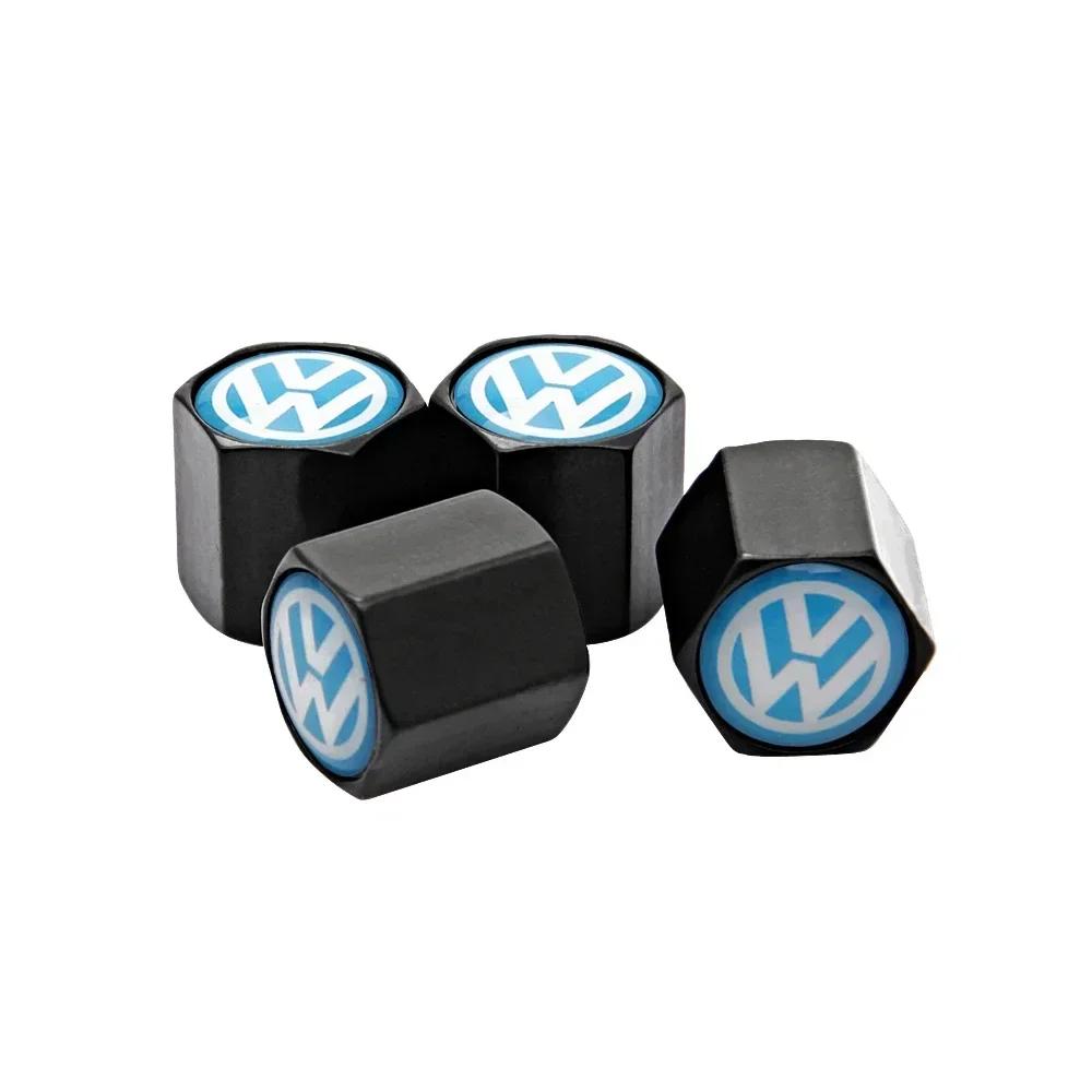 New New 4pcs Car Wheel Tires Valve Caps Tyre Dust Covers For Volkswagen GTI Passat Touareg Tiguan Golf Bora Jetta CC Beetle P