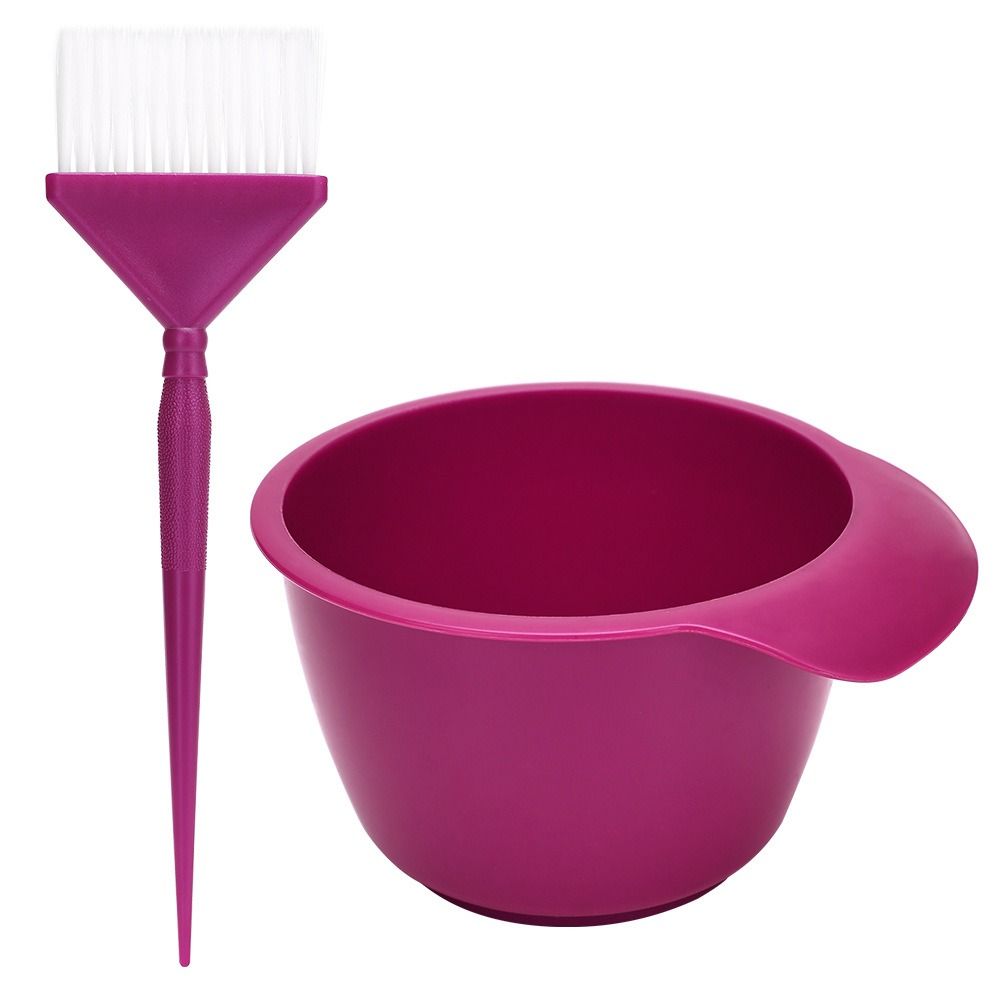 

2pcs/set Professional Coloring Hair Dye Brush and Bowl Plastic Hair Tint Tool Home фиолетовый
