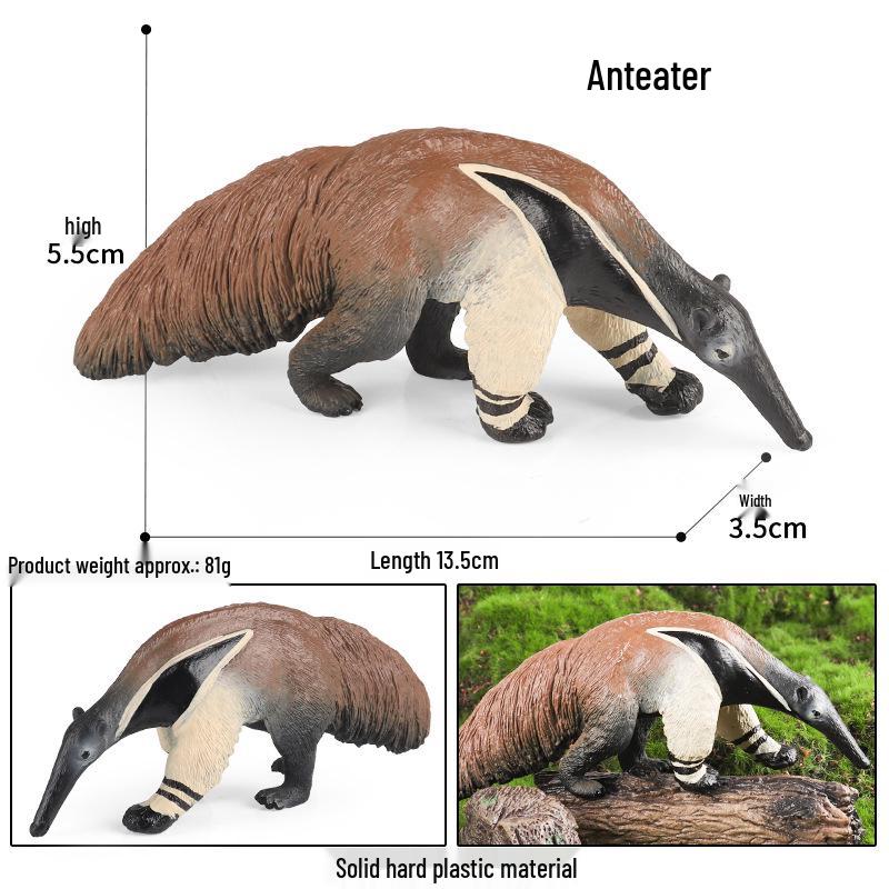 Wild Safari Animal Figurines: Giraffe, Elephant, Rhinoceros, Brown Bear, Tiger, Lion, Leopard, Hippopotamus - Solid Cognitive Toys