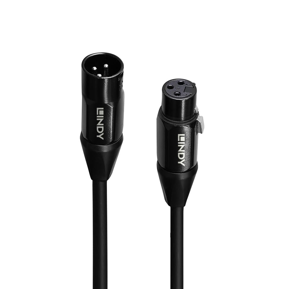 

LINDY 3m XLR Audio MaleFemale Cable (Model: 06053) Microphone Cable, Canon Balanced, Compatible with Speakers and Other Devices, 3N Oxygen-Free