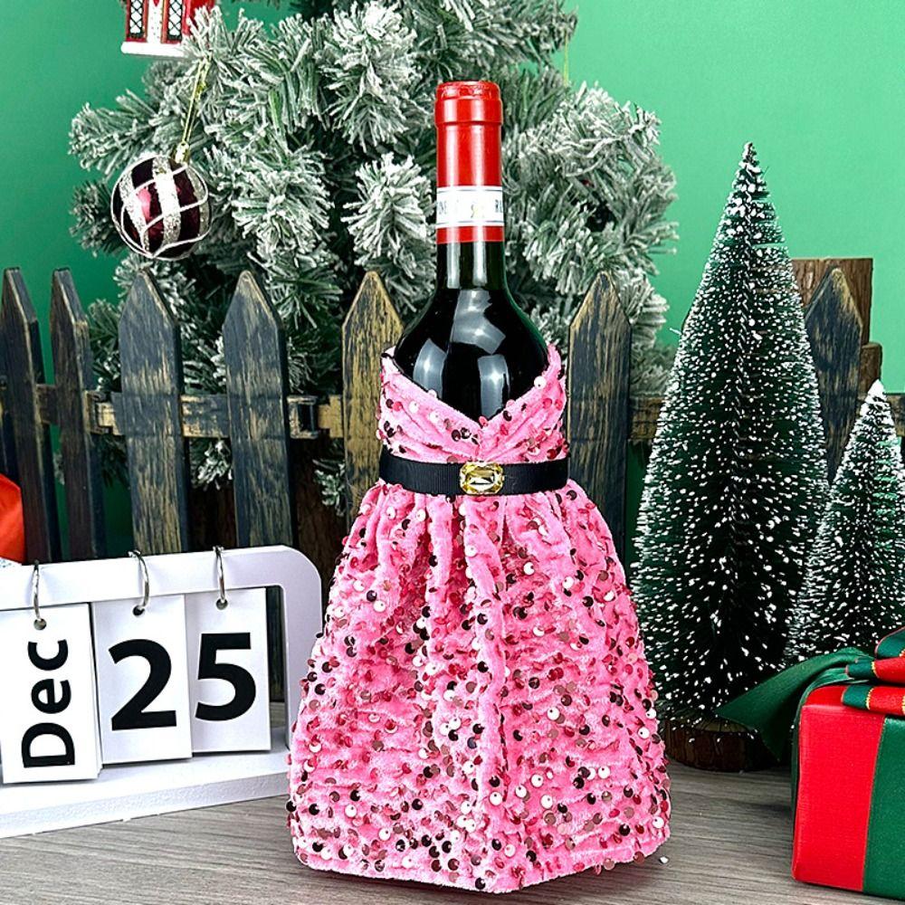 Dust-proof Wine Bottle Covers Sequined Champagne Bottle Cover New Christmas Decoration